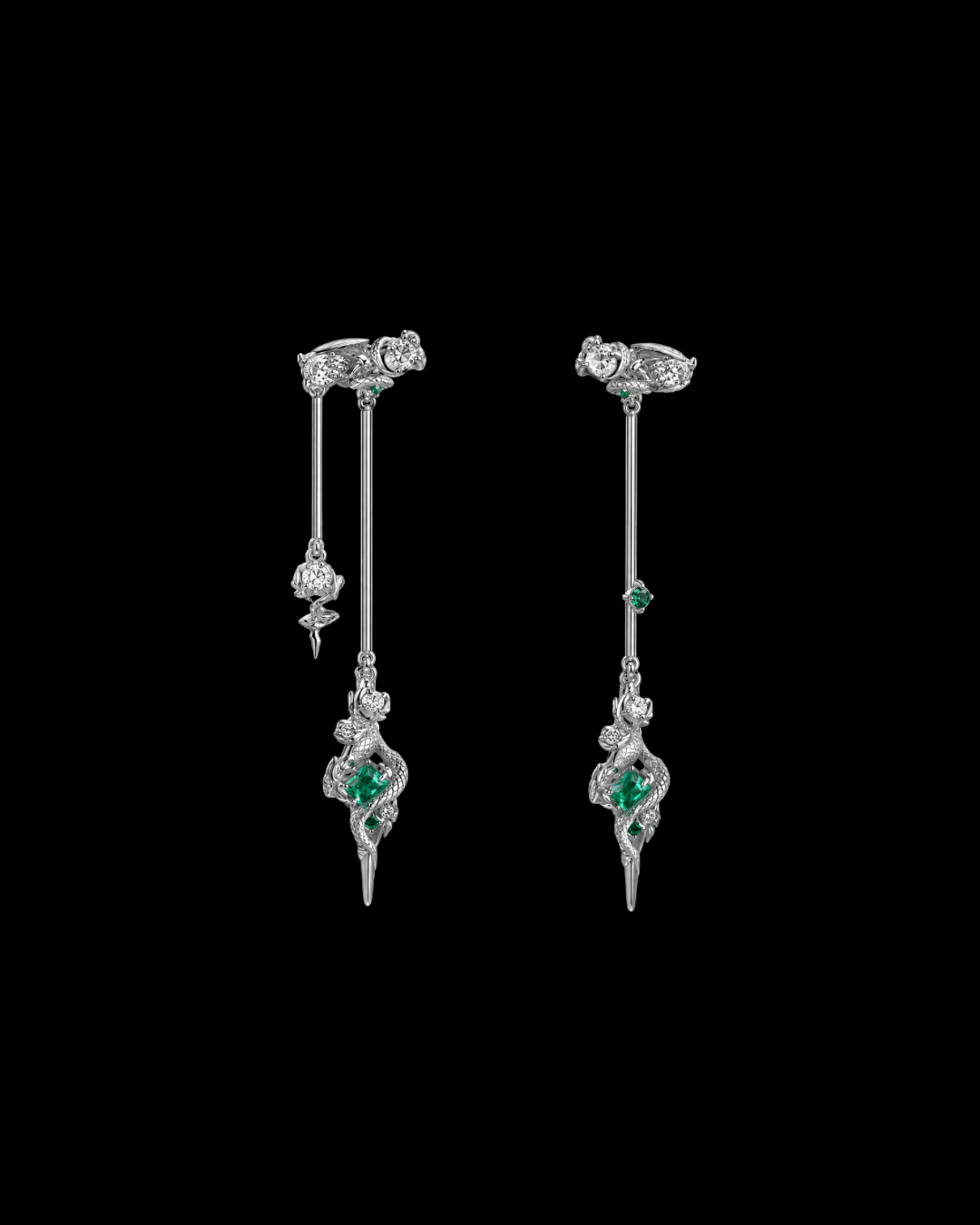 Emerald Ophis Dangles